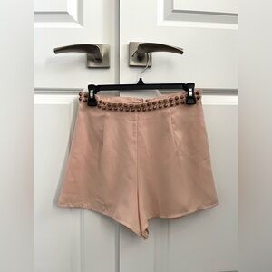 Forever 21 Y2K Women’s Studded Summer Shorts 
(Light Pink, Pinkish Beige)